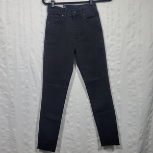 MARINE LAYER High Skinny Black Jeans Cut off Size 25